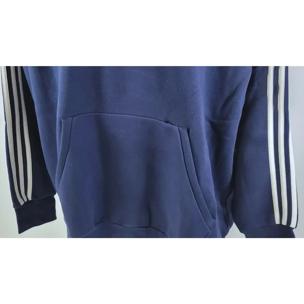 I9) Adidas Sportswear Men Fleece Tracksuit Navy Blue Hooded Sweatshirt Pants 2XL